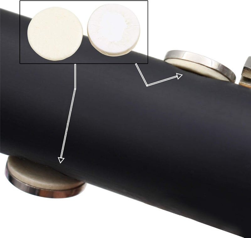 CCeCCe 17 Pack Clarinet Pads Set Replacement Bb Clarinet Pad 17 Keys Clarinet Padding for Bundy Clarinet Ebonite Bb Clarinets B Flat Clarinet Orchestra Musical Woodwind Instrument - Image 4